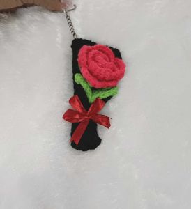 Crochet Mini Rose Bouquet Keychain 😍