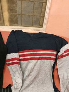 Black&White Full Sleeves T-Shirt In Good Condition