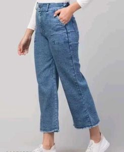 Acid Wash Cropped Jeans