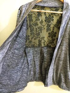 Grey Net Pattern Jacket