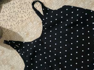 Black Polka Dot Crop Top