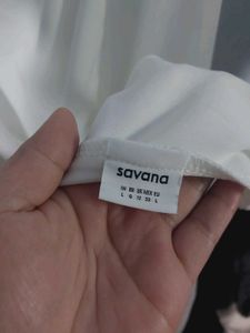 Elegant White Midi Dress – Size L (Never Worn)