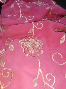 Pink Floral Saree With Blouse