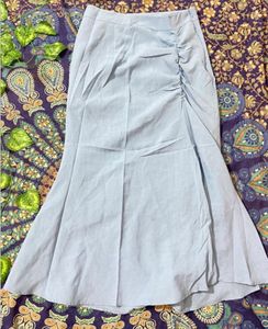 Light Blue Skirt with Ruffle Detail