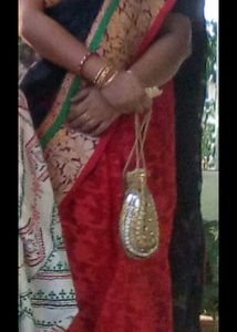 Beautiful Black  &amp; Red Georgette Benarasi Sarees