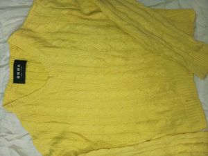 Yellow Cable Knit Sweater