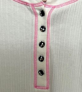 Hello Kitty Ribbed Henley Top – Soft &amp; Cute