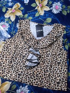 Leopard Print Ruffle Top