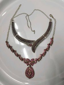 Rhinestone Necklace Set Pack Of 2