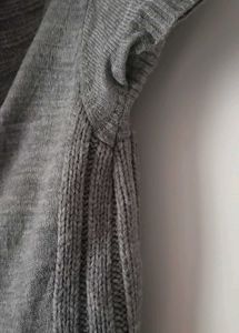 Gray Short Sleeve Sweater Top