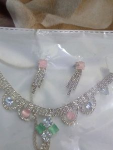 Diamond Neckless +Earing