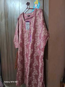 Dusty Rose Floral Print Kurti - Size XXL