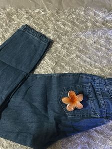 Blue Denim Cargo Pants