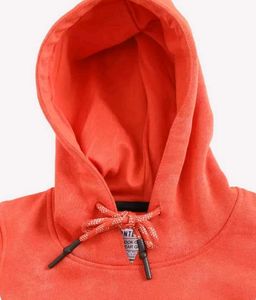 Orange Printed Hooded Sweatshirt