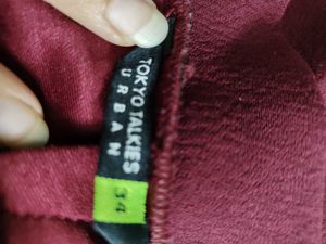 Burgundy Wide Leg Pants