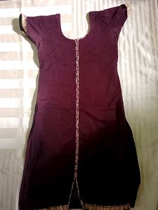 Aline With Full Ligning And Pure Cotton Kurti