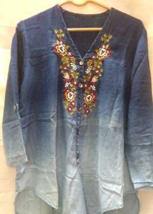 Embroidered Denim Tunic