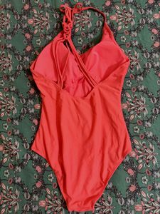 Coral Crisscross Back One-Piece Swimsuit