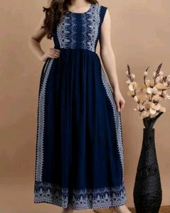 Navy-Naira Cut Desi Kurti🌷💙