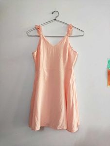 Peach Sundress Top with Ruffle Straps