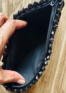 Black Beaded Clutch