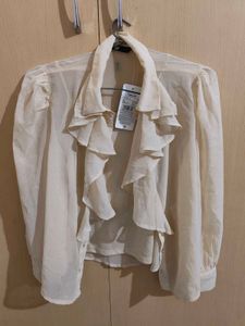 off white ruffles blouse/shirt