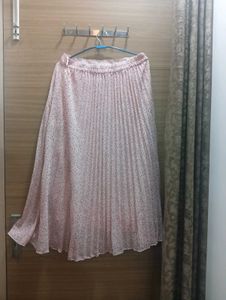 Pink Pleated Skirt