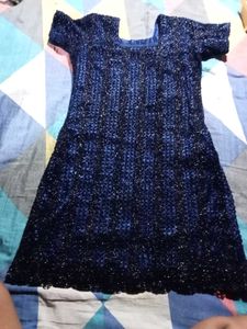 Blue Embellished Kurta . Looks Like Party Wear
