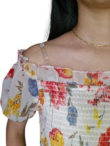 Vibrant Floral Off-Shoulder Crop Top