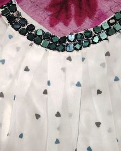 Sheer Heart Print Top