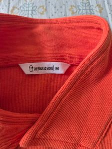 Orange Crop Top For Size M