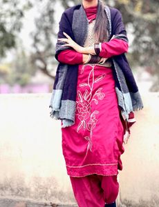 Elegant maroon Embroidered Salwar Suit