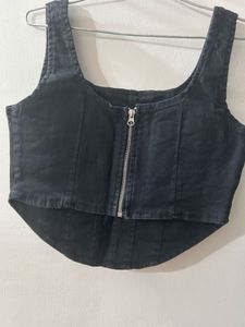 Black Denim Corset