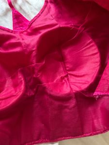 Pink Banarasi Silk Blouse with Golden details