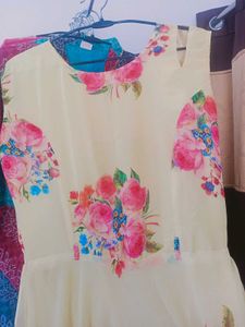 Yellow Coloured Georgette Gown
