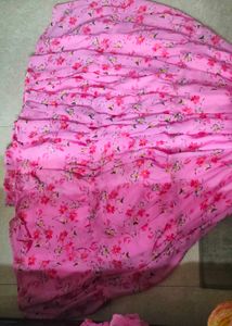 pink anarkali suit set