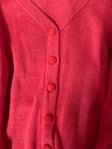 Red Sheer Sleeve Top