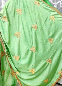 Green &amp; Gold Embroidered Salwar Kameez
