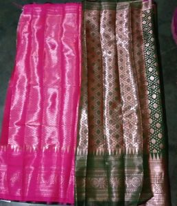 Silk Saree - Pink & Olive Green