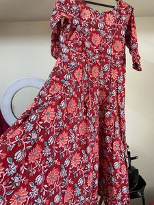 Maroon Cotton Dress