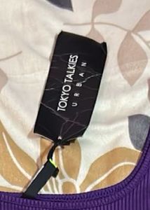 Purple Ribbed Mini Dress