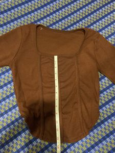 Brown Long Sleeve Top