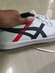 Striped White Sneakers