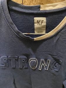 Embossed Print Sweatshirt (Blue)