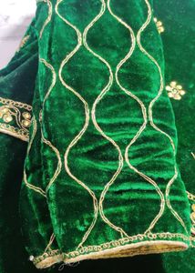 Velvet Bottle Green Color Gown