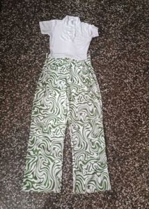 GREEN PRINTED TROUSERS