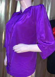 Stylish Purple Button-Up Blouse