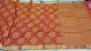 Orange Floral Saree
