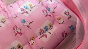 Pink Bunny Baby Bed With Mosquito Net