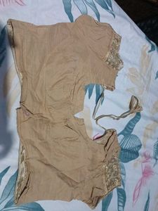 Tan Embroidered Blouse